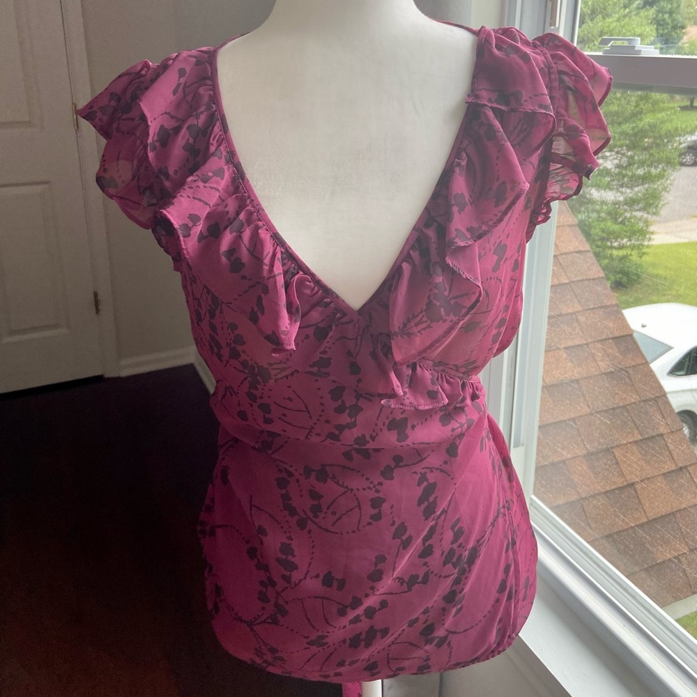 Banana Republic short sleeve sheer blouse